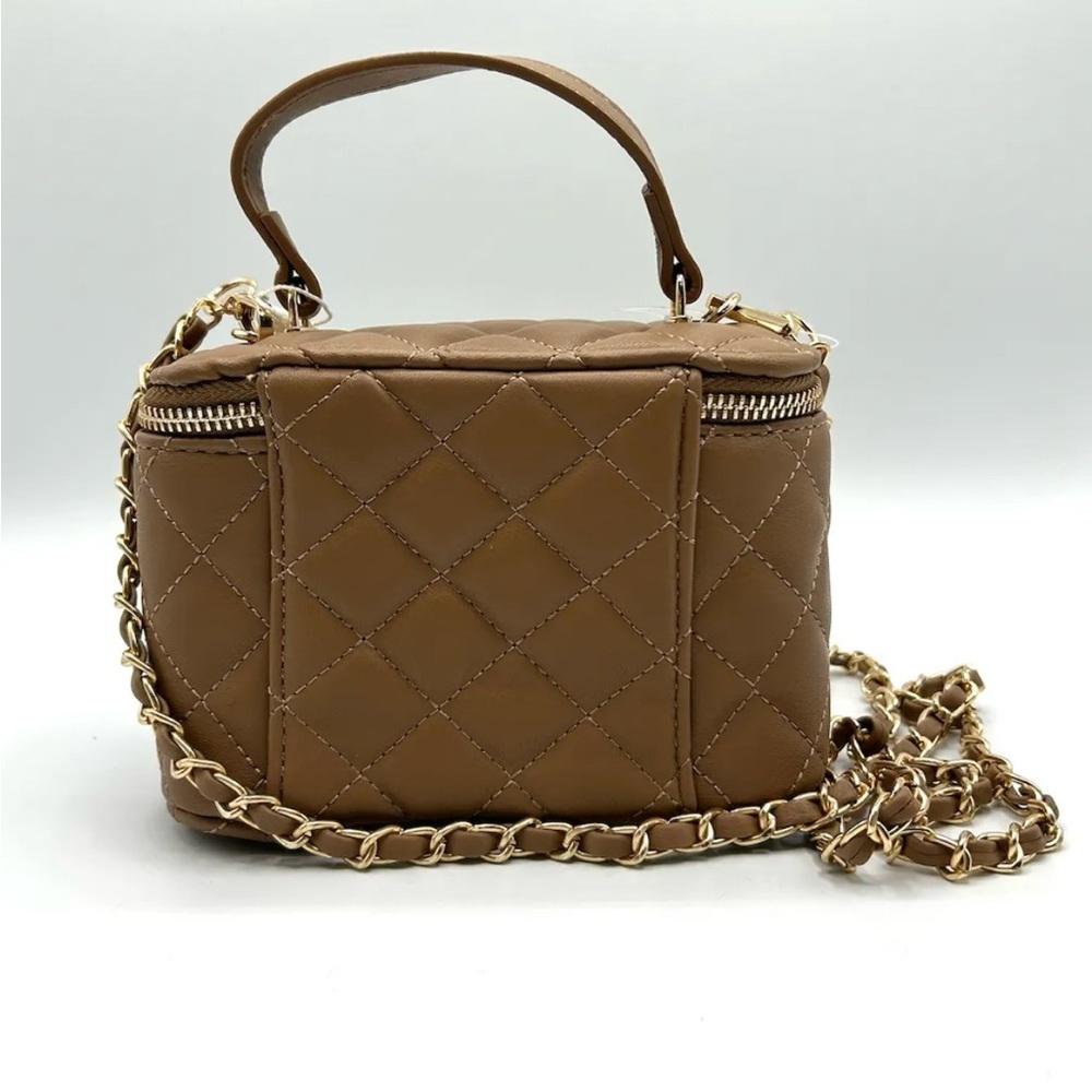 Valentino Orlandi Taupe Vanity Handbag with chain strap. - Picture 2 of 2